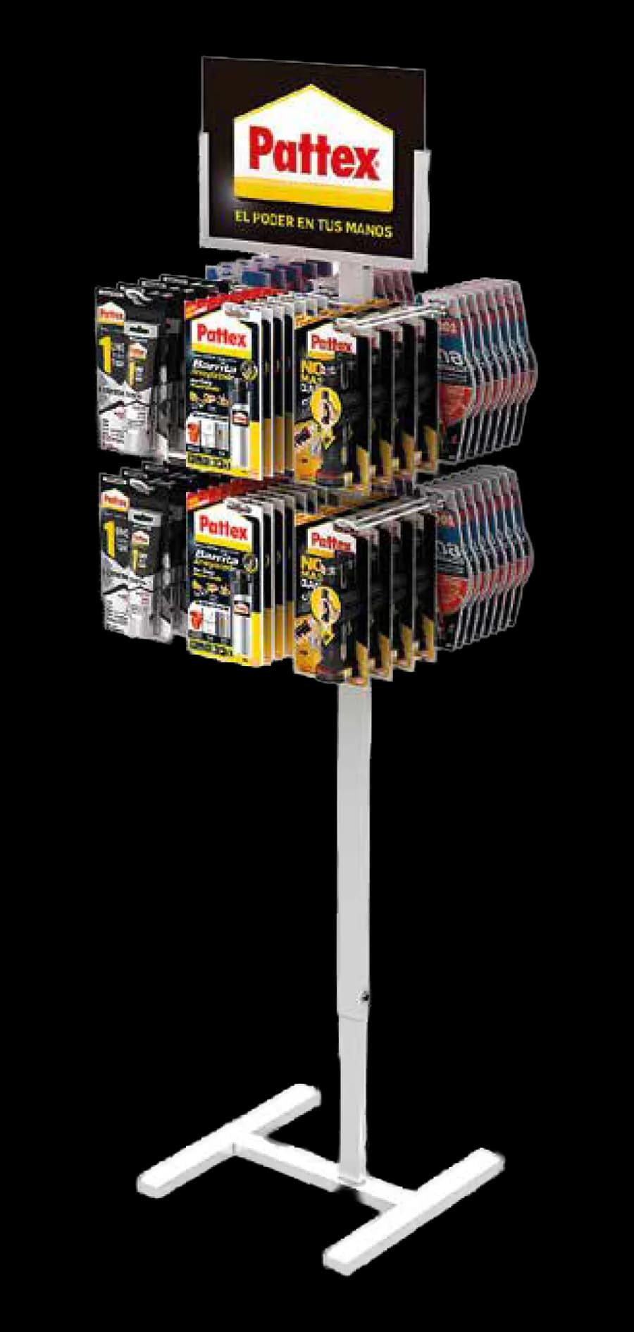 White lacquered tubular metal post on a cross foot, with wire hook arms